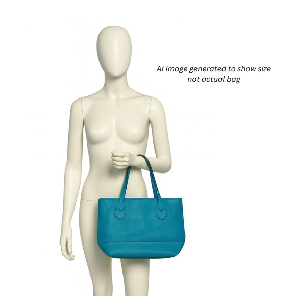 Marc Jacobs Blue Pebbled Leather Large Tote Shoulder Bag Work School Travel - Picture 6 of 6